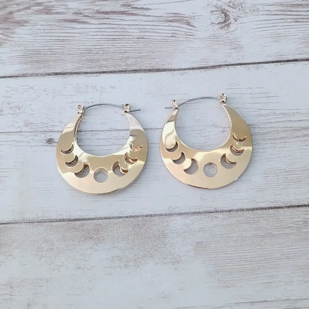 Stylish Gold Tone Dangle Earrings For Pierced Ears